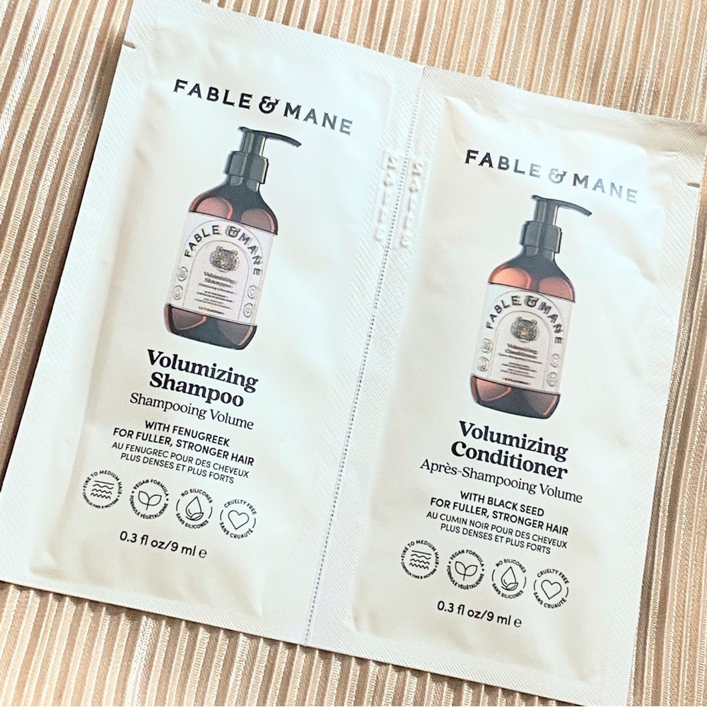 FABLE & MANE VOLUMIZING SHAMPOO CONDITIONER PACKETS